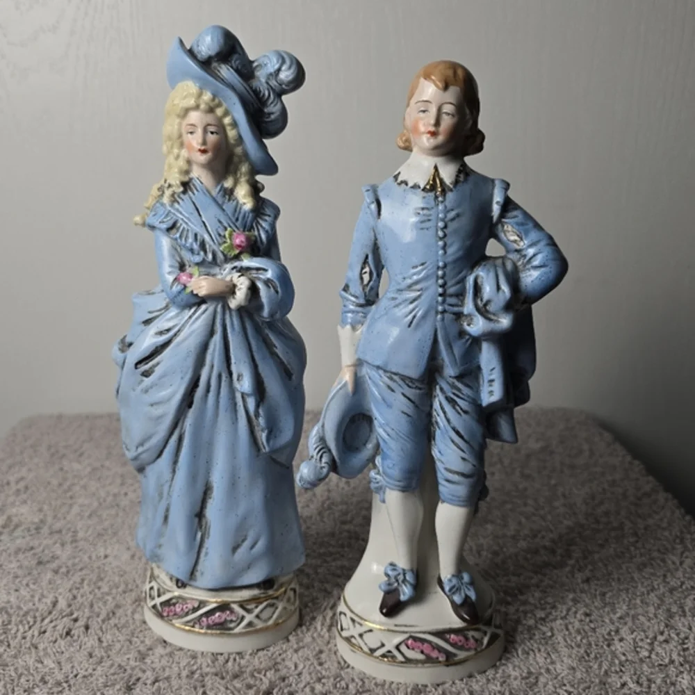 Antique German Bisque Blue Couple